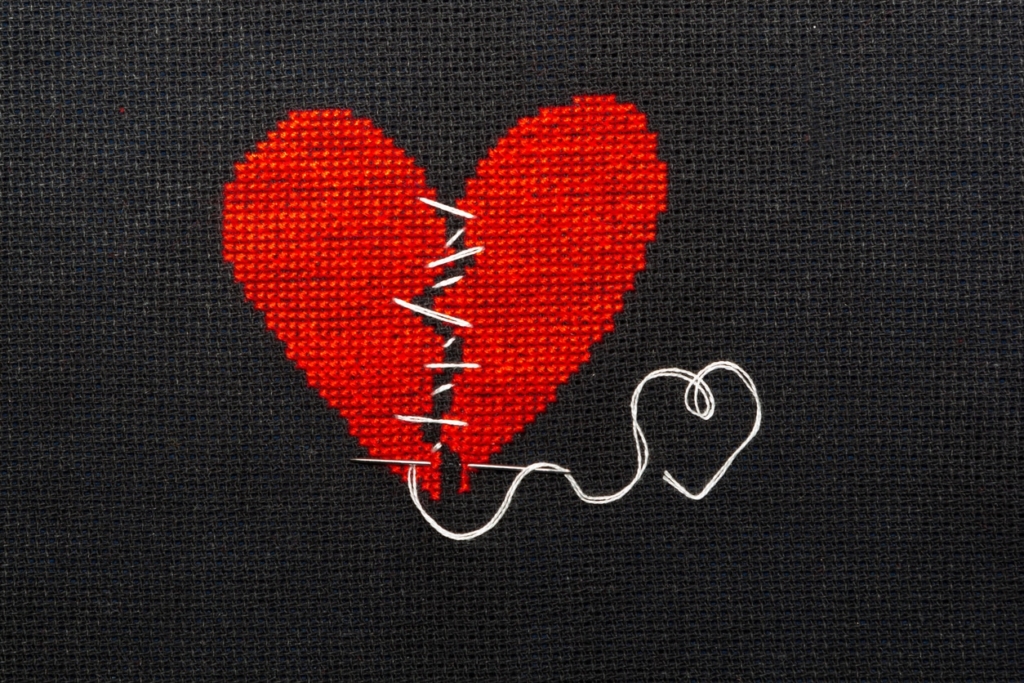 embroidered heart